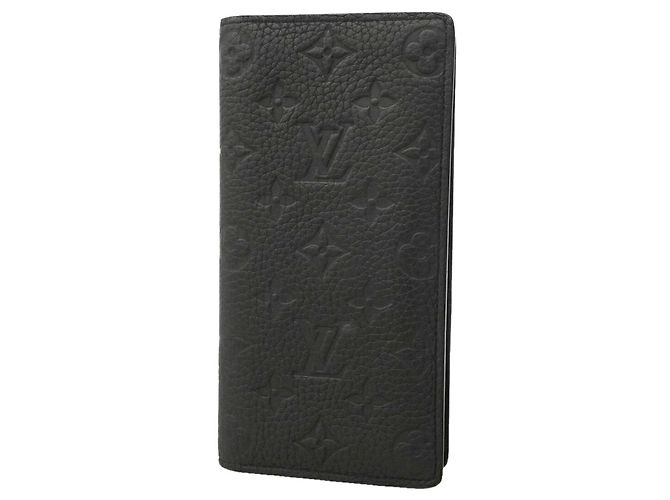 Louis Vuitton Monogram Taurillon Portefeuille Brazza Long Wallet Nero