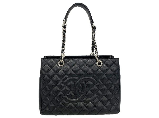 Timeless Saco Tote Chanel em couro de bezerro grão preto