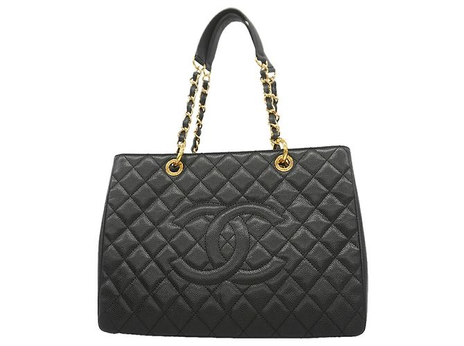 Saco Tote Chanel em couro de bezerro grão preto