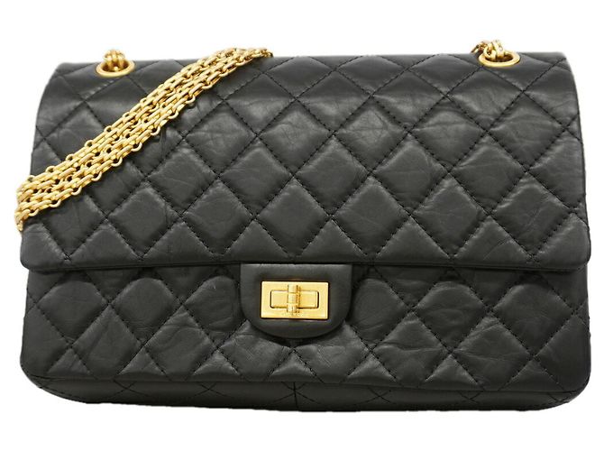 Borsa a tracolla Chanel 2.55 in vitello nero