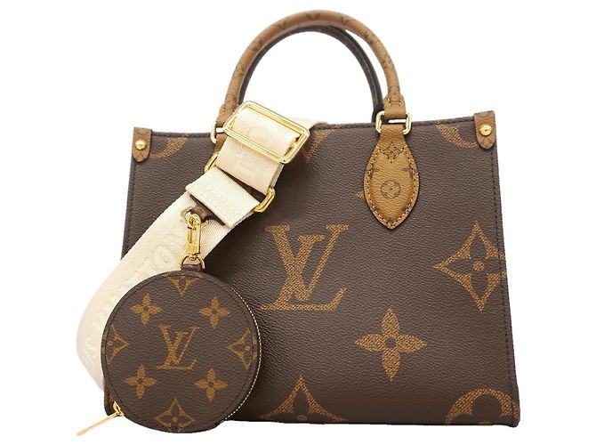 Borsa Louis Vuitton Monogram Giant Reverse OnTheGo PM Marrone