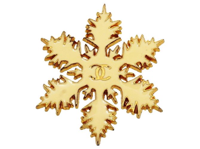 Broche Chanel Bege e Dourado
