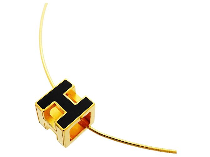 Hermès Collar Hermes Cage d'H Negro Dorado