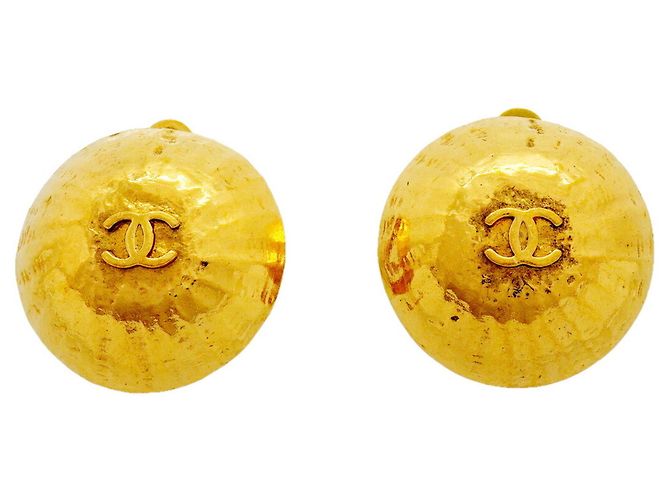 Timeless Orecchini a clip Chanel Coco Mark Circle Gold D'oro