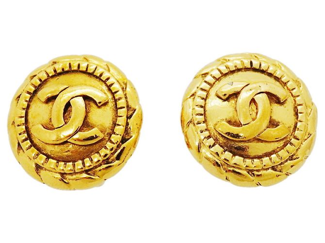 Boucles d'oreilles clips Chanel plaquées or Doré