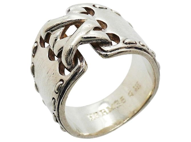 Ring Hermès Anillo Banda de Plata Hermes