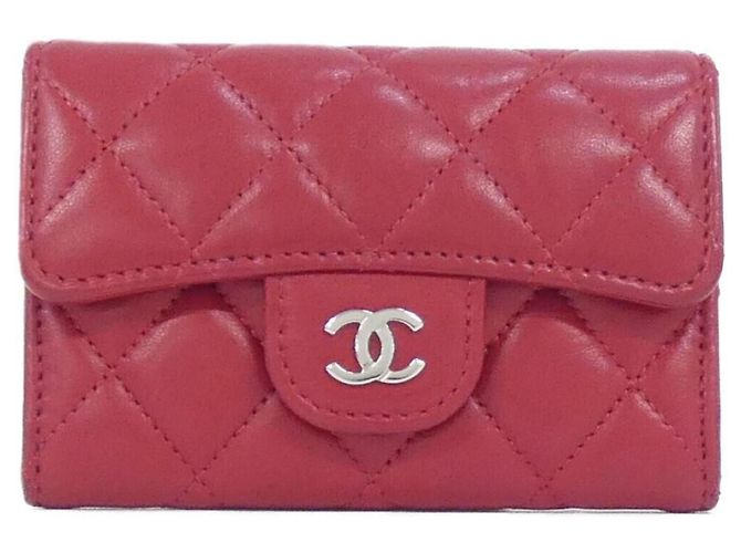 Chanel Timeless Classic Card Case Red