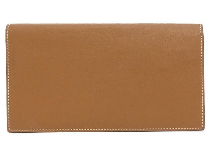 Hermès Hermes Citizen Twill Long Combination Wallet Brown Golden