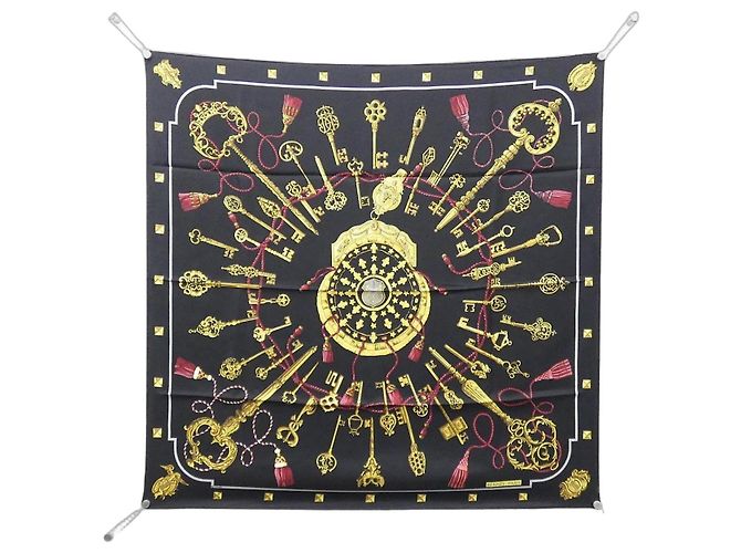 Hermès Foulard Hermes LES CLES Muffler Nero