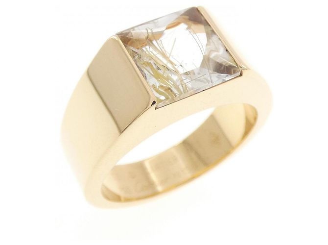 Anello Cartier in quarzo rutilo e oro giallo 18K
