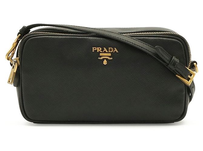 Bolsa de ombro Prada em couro preto