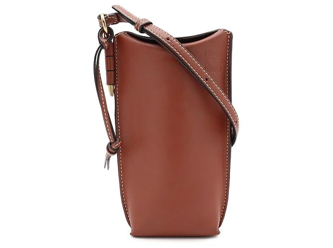 Bolsa de Ombro Loewe Anagram Gate Pocket Marrom