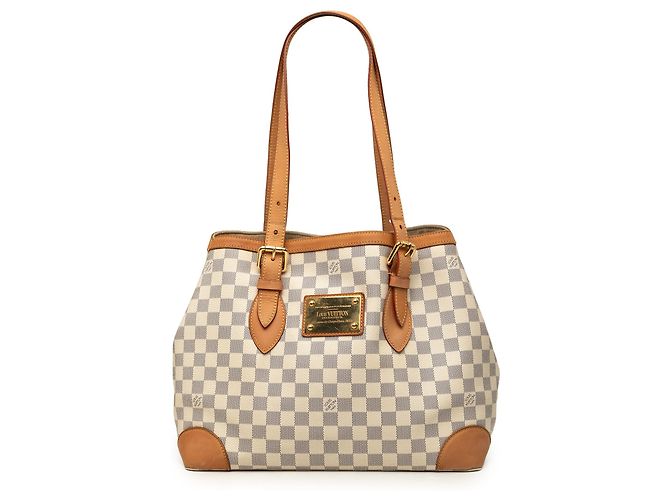 Louis Vuitton White Damier Azur Hampstead MM Branco