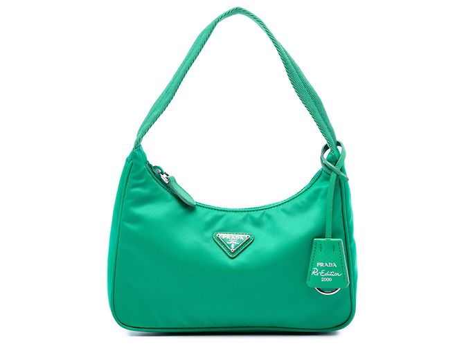 Bolsa de Ombro Prada Mini Tessuto Re Edition 2000 Verde