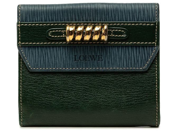 Cartera compacta Velazquez LOEWE de piel de becerro verde Verde oscuro