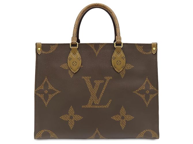 Louis Vuitton Brown Monogram Reverse Giant OnTheGo MM Marrom