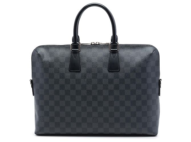 Louis Vuitton Black Damier Graphite Porte Documents Jour Preto