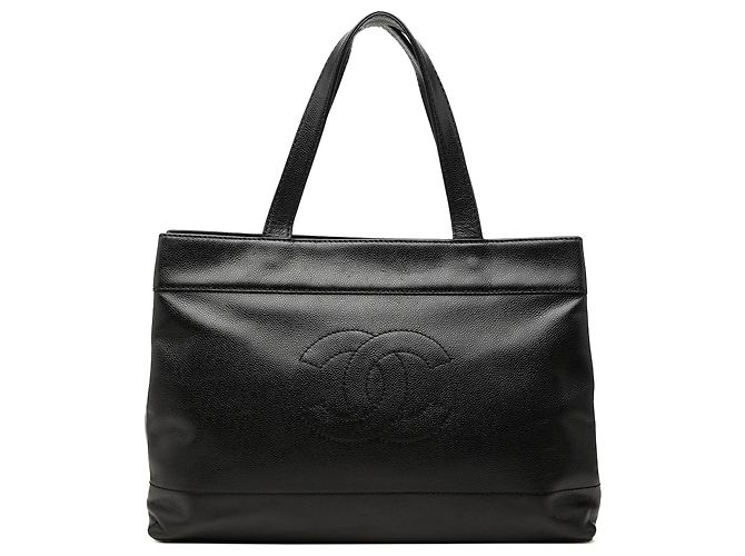 Sac Cabas Chanel Black CC Caviar Noir