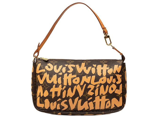 Louis Vuitton Brown Stephen Sprouse Monogram Graffiti Pochette Accessoires Marron