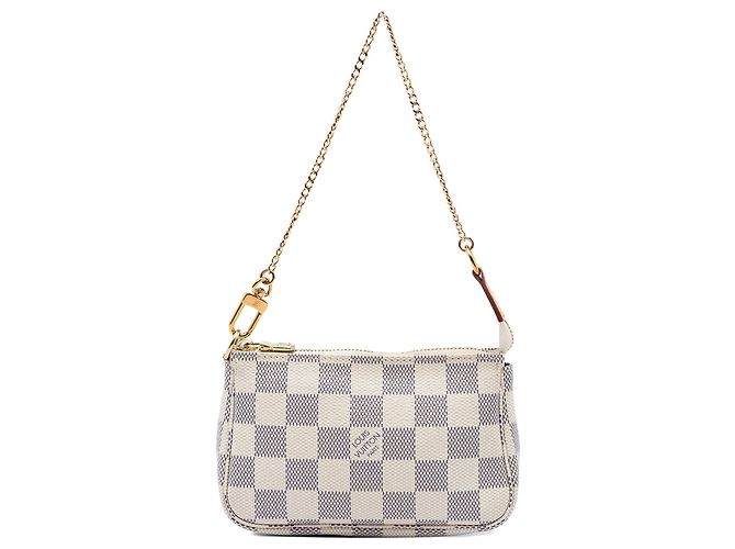 Louis Vuitton White Damier Azur Mini Pochette Accessoires Blanc