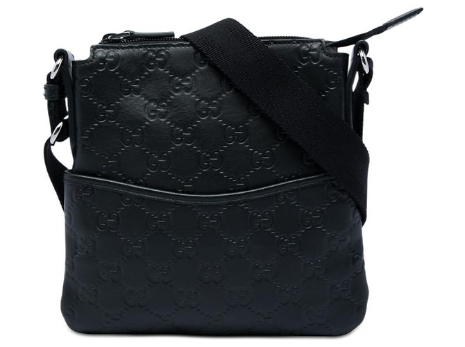 Borsa a tracolla Gucci Guccissima nera Nero