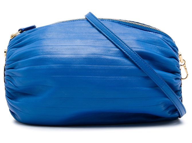 Bolso de muñeca LOEWE de nappa plisado azul