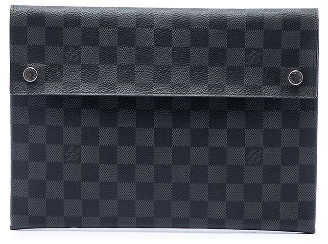 Louis Vuitton Black Damier Graphite Alpha Pochette GM Nero