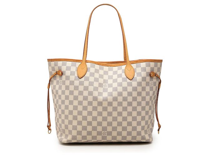 Louis Vuitton White Damier Azur Neverfull MM Branco