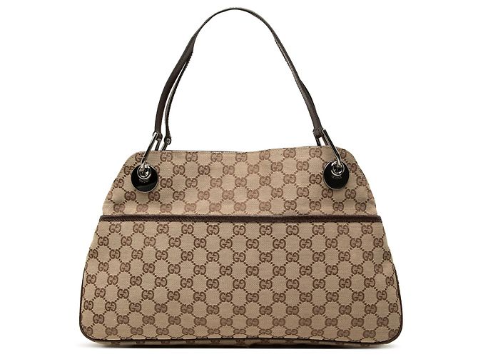Bolsa de Ombro Gucci Beige GG Canvas Eclipse Bege