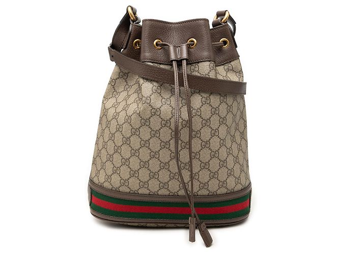 Borsa Secchiello Gucci Beige GG Supreme Web Ophidia