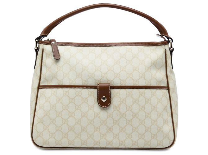 Gucci White GG Supreme Joy Handtasche Weiß
