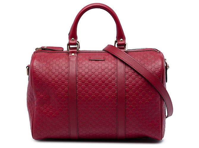 Borsa Boston Gucci Red Medium Microguccissima Rosso