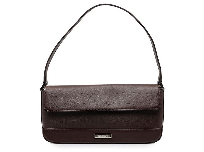Bolsa de ombro com aba em couro marrom Burberry Castanho escuro