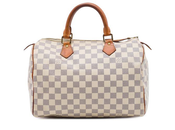 Louis Vuitton White Damier Azur Speedy 30 Blanc