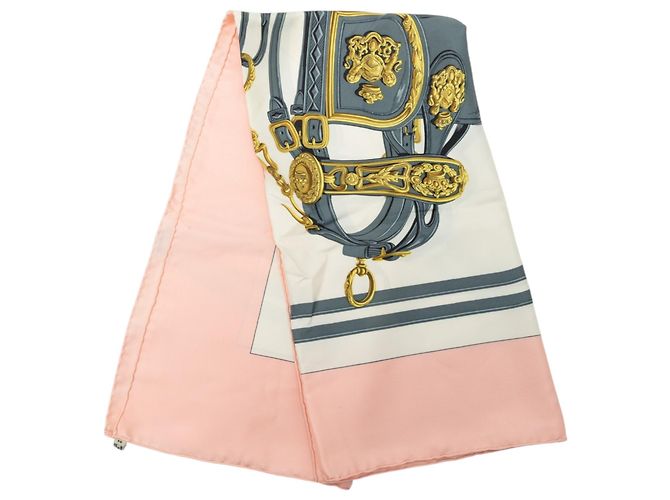 Lenço de seda Hermès Pink Brides de Gala 90 Rosa