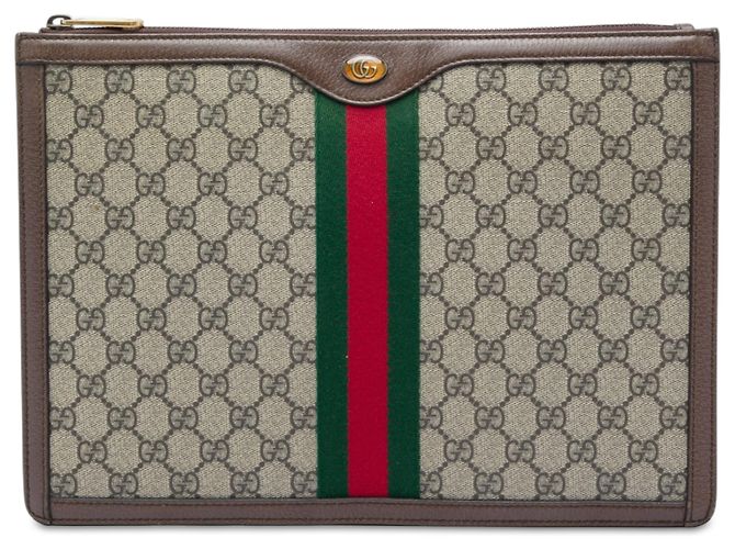 Clutch Gucci Beige GG Supreme Web Ophidia