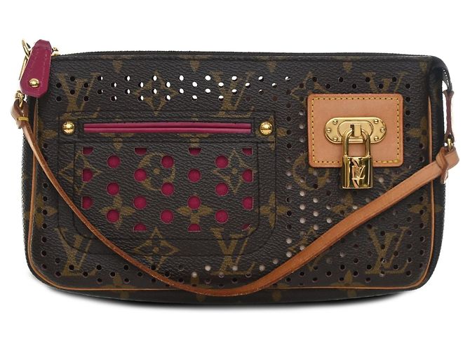 Louis Vuitton Brown Monogram Perforated Pochette Accessoires Marrom