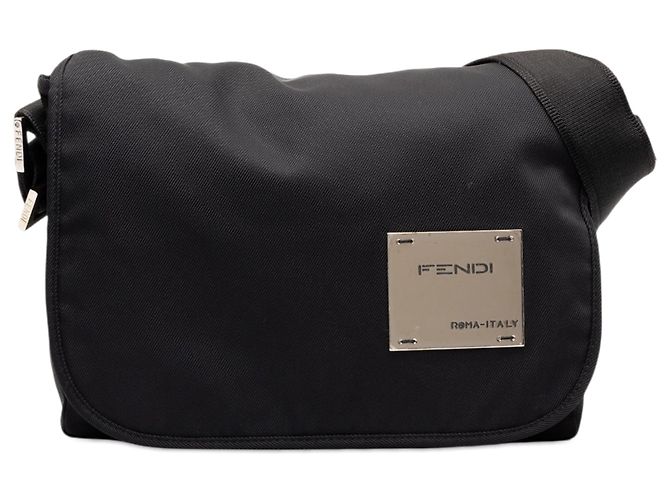 Fendi Crossbody aus schwarzer Baumwolle