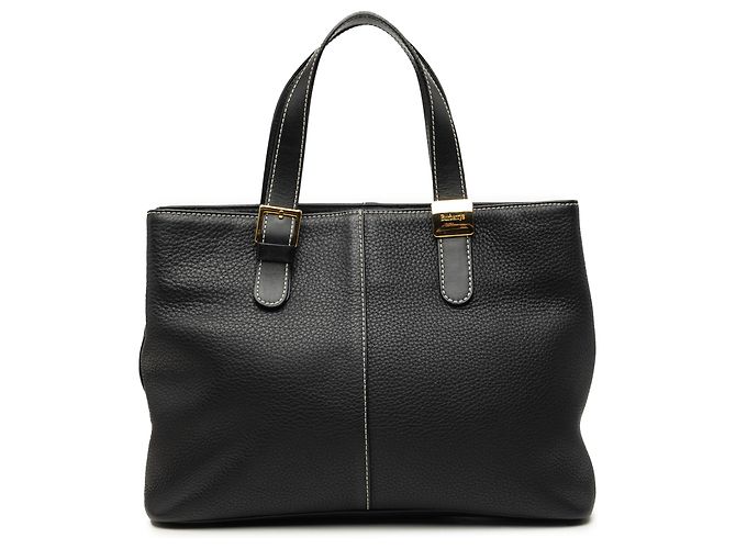 Borsa Tote Burberry in pelle nera Nero