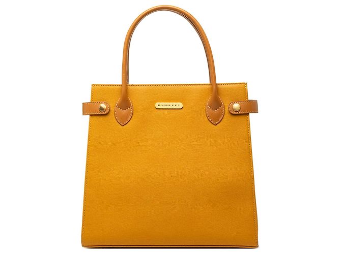 Borsa a mano Burberry in pelle gialla Giallo Senape