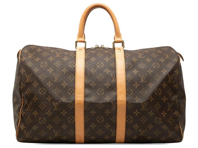 Louis Vuitton Brown Monogram Keepall 45 Marrone