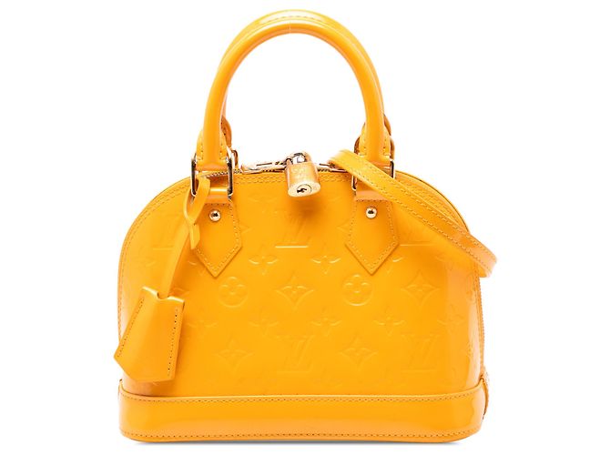Louis Vuitton Yellow Monogram Vernis Alma BB Amarillo Mostaza