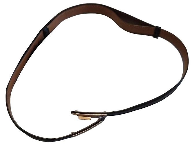 Hermès Wendegürtel Leder Braun/Schwarz