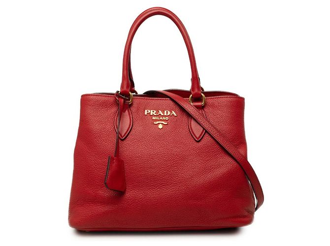 Sac à main Prada en cuir rouge