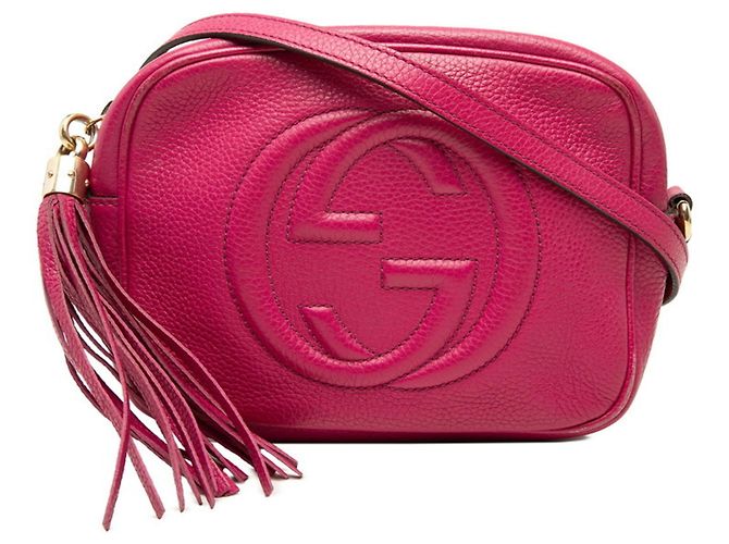 Bolsa de Ombro Gucci Soho em Couro Rosa