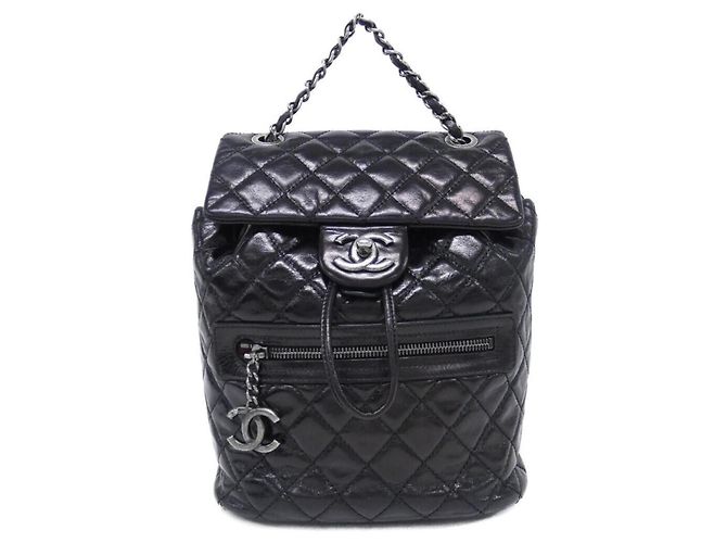 Chanel 92961 Leder-Rucksack Schwarz