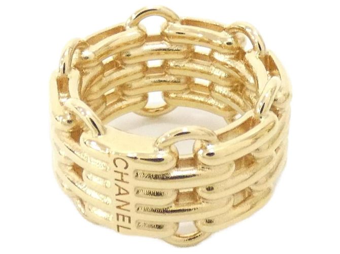 Chanel ABH656 Gold Band Ring Golden