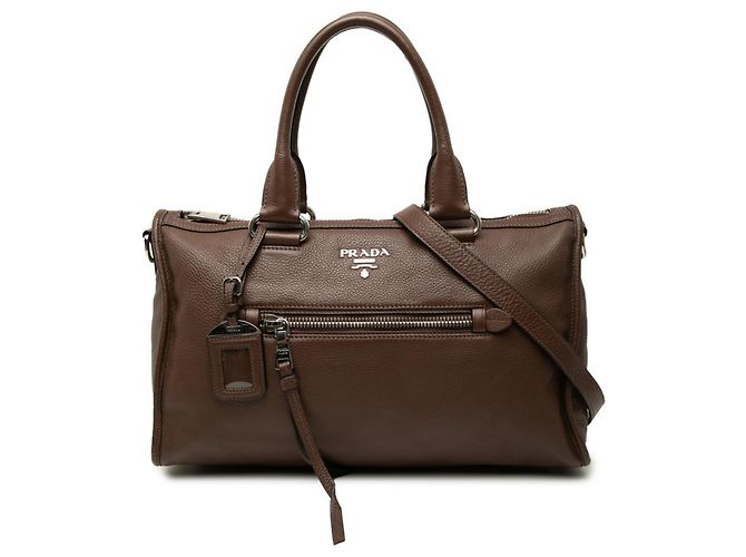 Bolsa de mão Prada em couro castanho Marrom
