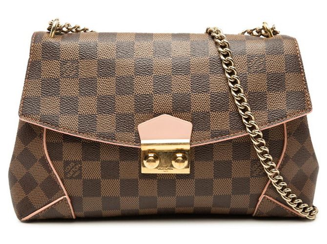 Louis Vuitton Damier Caïssa Clutch Chain Shoulder Bag Marron Rose