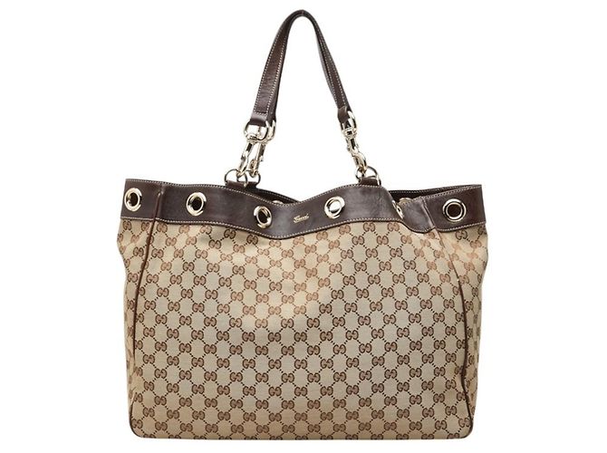 Saco Tote Gucci GG Canvas Marrom